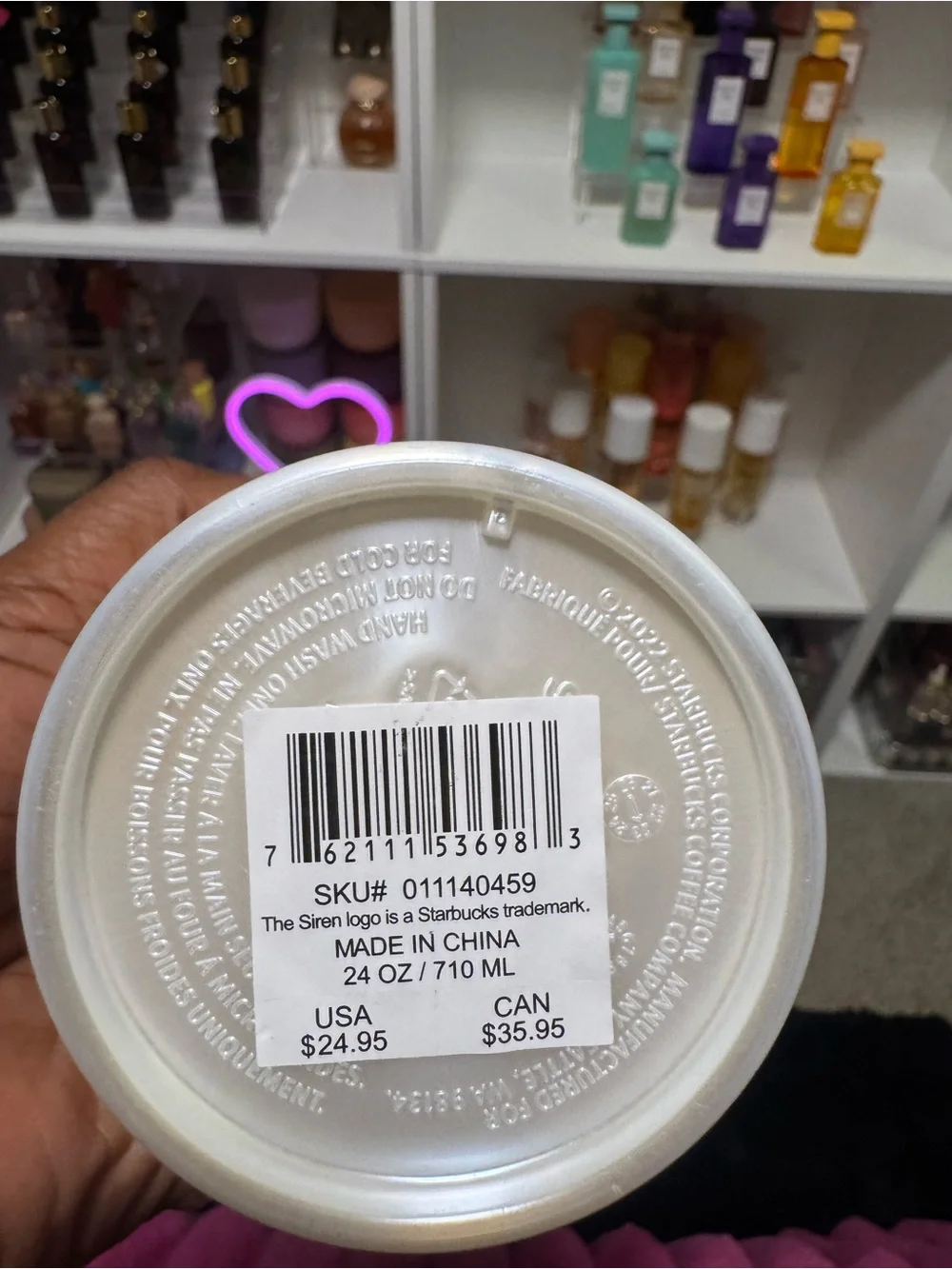 Starbucks Iridescent White Embossed Tumbler with Wave Pattern